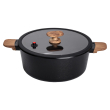 Алюмінієва каструля з керамічним покриттям антипригарним 7.7 л Ø 30 см чорна MGC HP-4-455B - фото №1