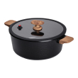 Алюмінієва каструля з керамічним покриттям антипригарним 7.7 л Ø 30 см чорна MGC HP-4-455B - фото №4