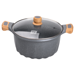 Велика алюмінієва каструля об'ємом 11 літрів з антипригарною кришкою Ø32 см HP-4-435G