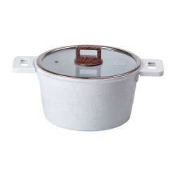 Алюмінієва каструля з керамічним покриттям антипригарним Ø 24 см Біла MGC HP-4-441