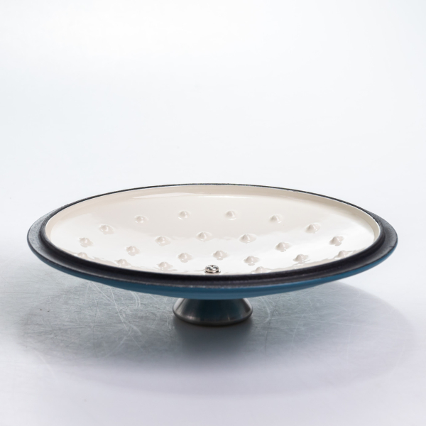 Каструля чавунна 2.5 л емальована з кришкою посуд для тушкування запікання томління кухонна Синя HP-1-14-BLUE - фото №4