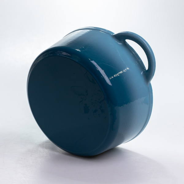 Каструля чавунна 2.5 л емальована з кришкою посуд для тушкування запікання томління кухонна Синя HP-1-14-BLUE - фото №8