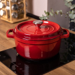 Каструля чавунна емальована 2 л з кришкою Ø20 см Червона HP-1-2R - фото №6