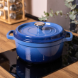 Каструля чавунна емальована 3 л з кришкою Ø24 см Синя HP-1-3BL - фото №5