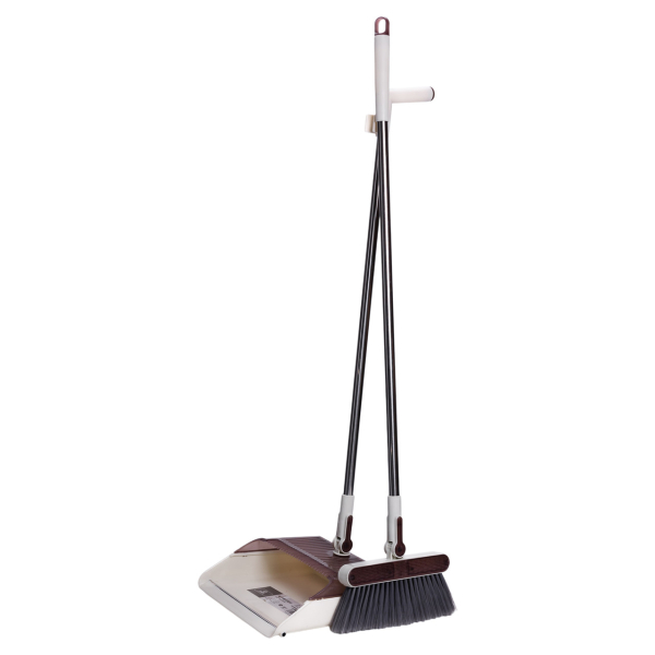 Комплект для прибирання віник (щітка) та совок на довгій ручці 110 см набір совок та щітка Коричневий HP-35015-9BR - фото №5