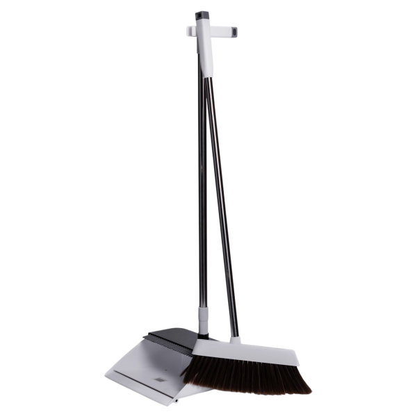 Комплект для прибирання віник (щітка) та совок на довгій ручці 26×24×103 (см) набір совок та щітка для підлоги Білий HP-35015-10W - фото №2