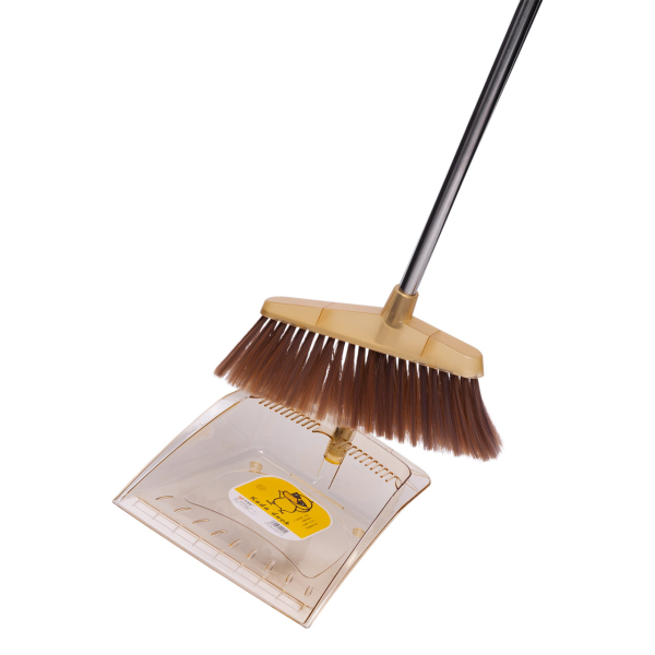 Комплект для прибирання віник (щітка) та совок з довгою ручкою 25×25×95 (см) набір віник та совок Жовтий HP-35015-7Y - фото №2