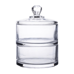 Цукерниця двоярусна скляна см з кришкою кругла кругла HP-YH-23