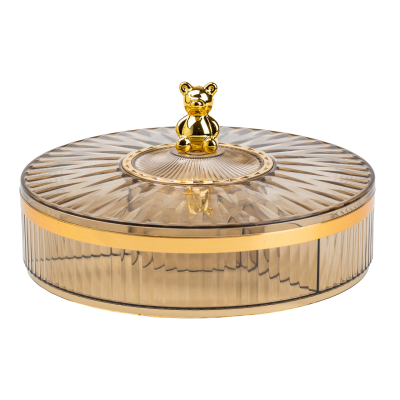 Цукерниця пластикова на 4 відділення кругла 26 см tea color HP48629G - фото