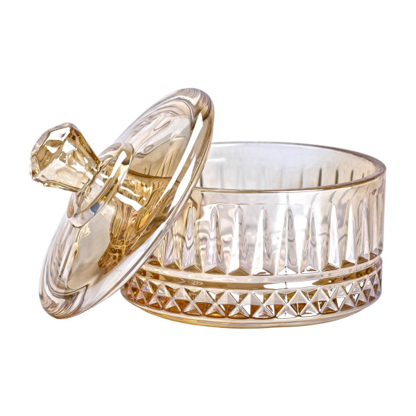 Цукерниця з кришкою Ø 10 см скляна HP-YH-75 - фото №3