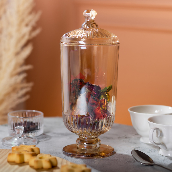 Цукерниця з кришкою скляна Ø10 см HP-YH-17 - фото №4