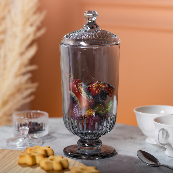 Цукерниця з кришкою скляна Ø 10 см HP-YH-18 - фото №4