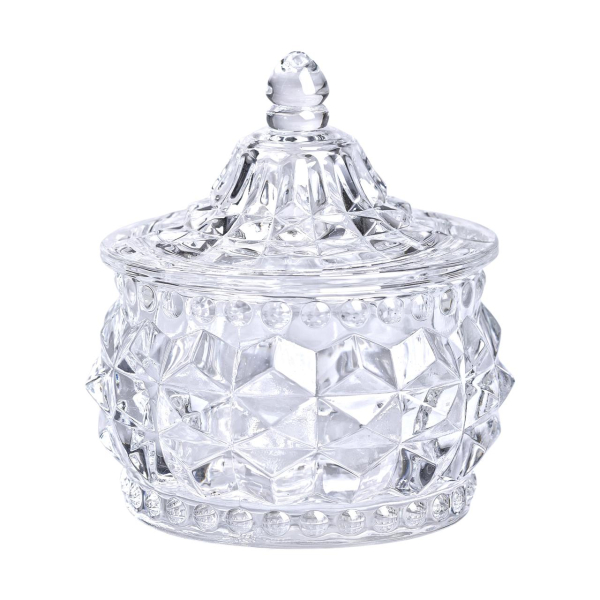 Цукерниця скляна з кришкою кругла Ø 8 см HP-YH-3 - фото №2
