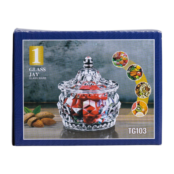 Цукерниця скляна з кришкою кругла Ø 8 см HP-YH-3 - фото №6