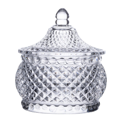 Цукерниця скляна з кришкою Ø 8 см кругла HP-YH-4