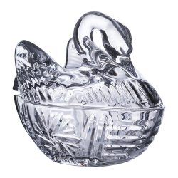 Цукерниця скляна з фігурною кришкою 14х9х11 см ваза цукерниця HP-YH-40