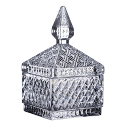 Цукерниця скляна з кришкою 8.5х8.5х15 см квадратна HP-YH-41