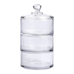 Цукерниця триярусна скляна Ø 10 см з кришкою HP-YH-22