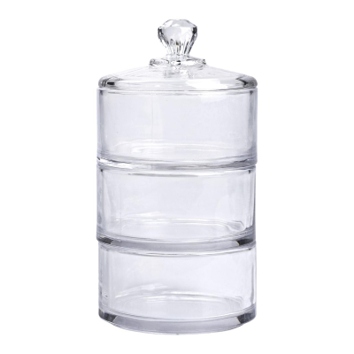 Цукерниця триярусна скляна Ø 10 см з кришкою HP-YH-22 - фото