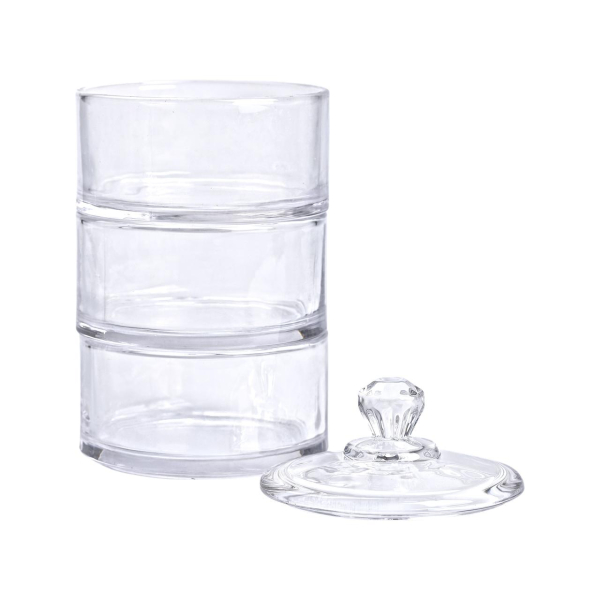 Цукерниця триярусна скляна Ø 10 см з кришкою HP-YH-22 - фото №3