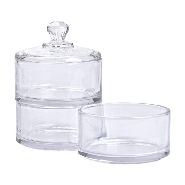 Цукерниця триярусна скляна Ø 10 см з кришкою HP-YH-22 - фото №4