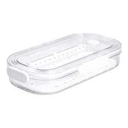 Контейнер для їжі пластиковий 32.5х17.5х6 см харчовий контейнер з індикатором дати 1 л Білий HP-27-7