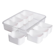 Контейнер для їжі з 8 відсіками 31х24х7 см судок для їжі пластиковий 2.5 л Білий HP-27-3 - фото №4