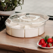 Контейнер для їжі з 9 відсіками пластиковий Ø29 см харчовий контейнер для зберігання їжі 3.5 л Бежевий HP-27-14 - фото №4