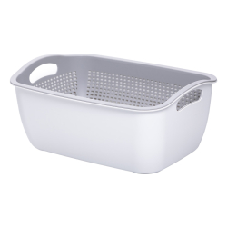 Кошик-друшлак 2 в 1 для миття овочів, фруктів і зелені 29,5×21×11 (см) Сірий HP-45-6G