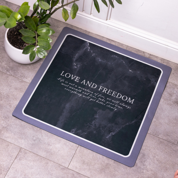 Килимок для ванної кімнати Love and freedom 58*58 см діатомітовий HP-42-10 - фото №4