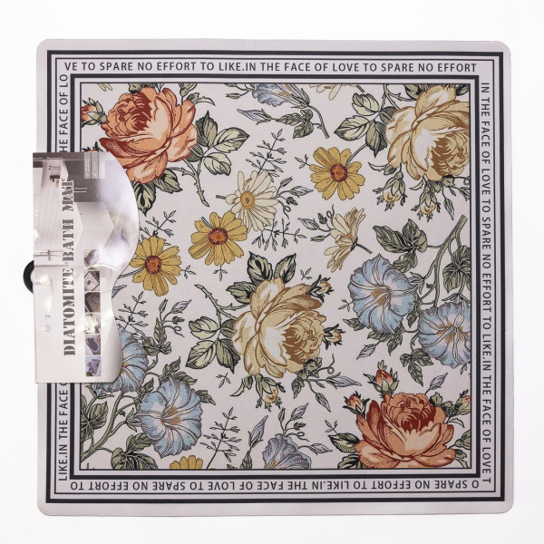 Килимок для ванної кімнати Flowers 58*58 см діатомітовий HP-42-7 - фото №3