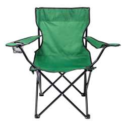 Крісло розкладне туристичне 50х80х80 см для відпочинку, пікніка, риболовлі з підстаканником Зелене SJ-0014GR