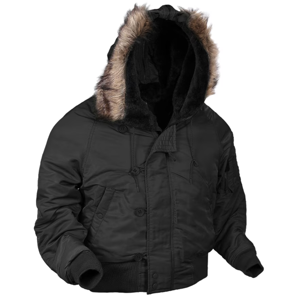 Куртка бомбер MIL-TEC US N2B Black, Black - фото №5