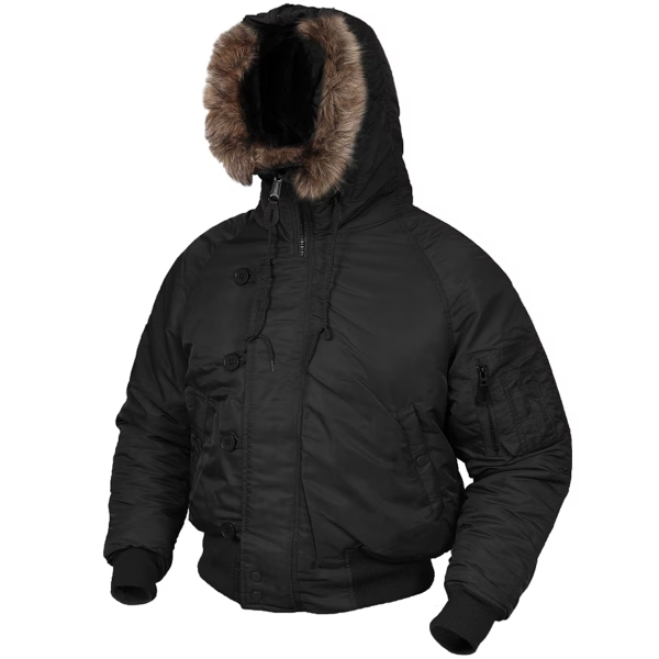 Куртка бомбер MIL-TEC US N2B Black, Black - фото №4