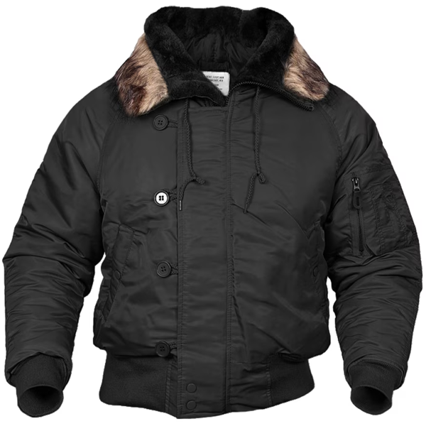 Куртка бомбер MIL-TEC US N2B Black, Black - фото
