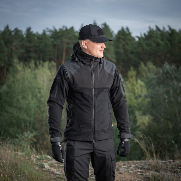 Куртка флісова M-Tac Norman Windblock Fleece Black, Black - фото №5