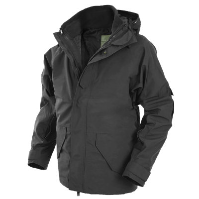 Куртка мембрана з флісовою підкладкою MIL-TEC Wet Weather Jacket Black 3XL - фото