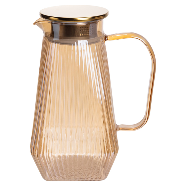 Глечик 1.8 л зі склянками 6 штук по 200 (мл) графин для компоту соку води лимонаду глечик для напоїв Коричневий HP-19-39 - фото №3