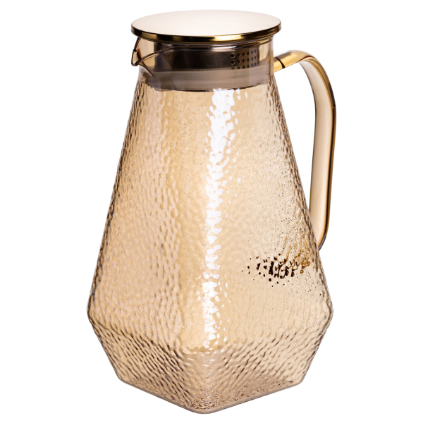 Глечик 1.8 л зі склянками 6 штук по 200 (мл) графин для компоту соку води лимонаду глечик для напоїв Коричневий HP-19-39S - фото №3