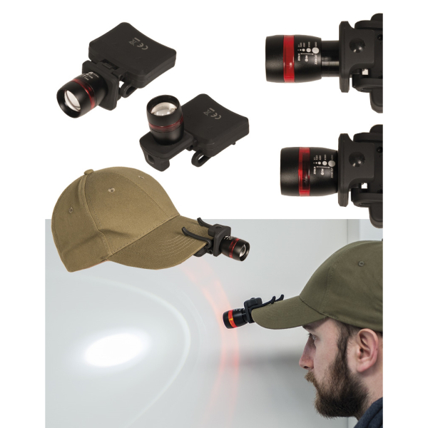 Ліхтарик на козирок кепки MIL-TEC LIGHT LED CREE M.ZOOM Black - фото №7