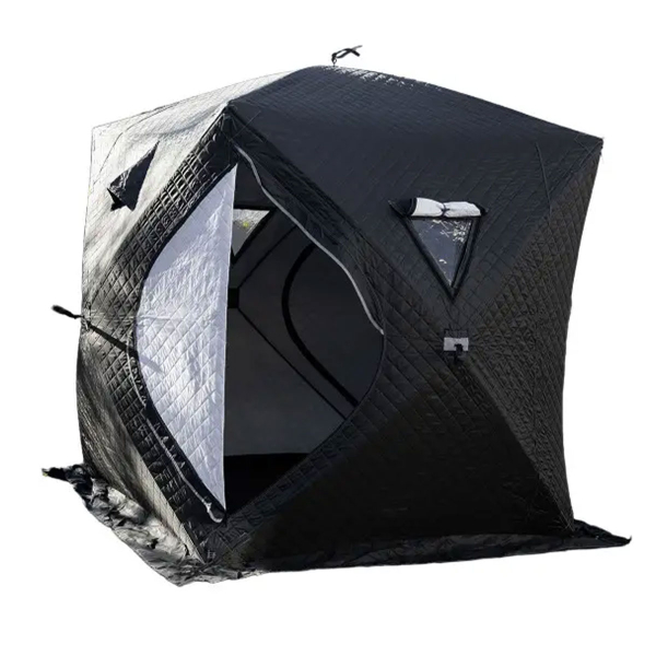 Намет зимовий утеплений "куб" 210х210х210 для рибалки туризму кемпінгу та подорожей Чорний LU-BD18B - фото №11