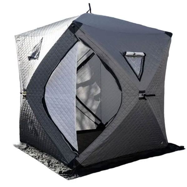Намет зимовий утеплений "куб" 210х210х210 для рибалки туризму кемпінгу та подорожей Сірий LU-BD18G - фото №11