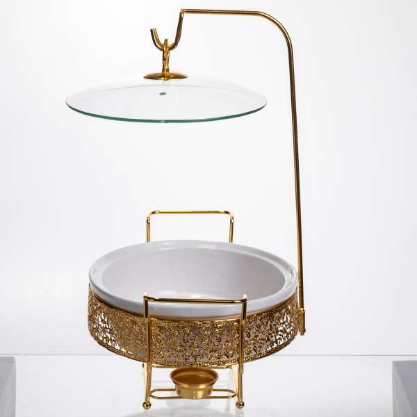 Марміт порцеляновий настільний овальний 2 л на підставці YL-75 - фото