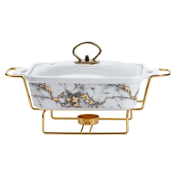 Марміт порцелянаовий 1 л зі скляною крішкою та підставкою з підігрівом HP1031