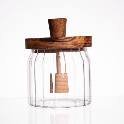 Медовниця скляна з кришкою і ложкою 320 (мл) 64486-4 - фото