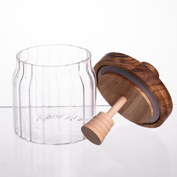 Медовниця скляна з кришкою і ложкою 320 (мл) 64486-4 - фото №3