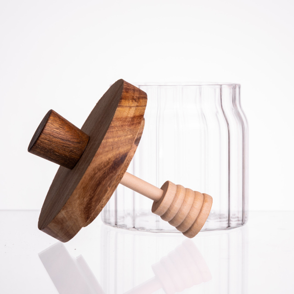 Медовниця скляна з кришкою і ложкою 320 (мл) 64486-4 - фото №4