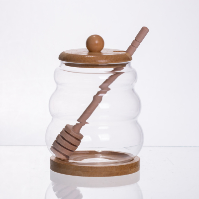 Медовниця скляна з кришкою і ложкою 350 (мл) 64486-7 - фото