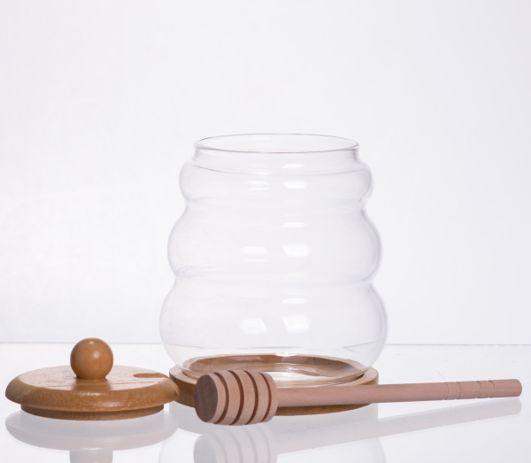 Медовниця скляна з кришкою і ложкою 350 (мл) 64486-7 - фото №2