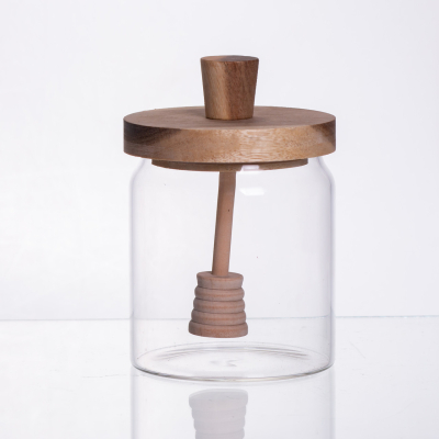 Медовниця скляна з кришкою і ложкою 500 (мл) 64486-2 - фото